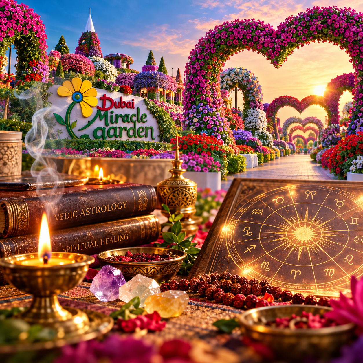 Bad Energy Removal in Dubai Miracle Garden by Pandit Vishnu. Get traditional astrology and spiritual guidance for negative energy, relationships, and personal concerns.